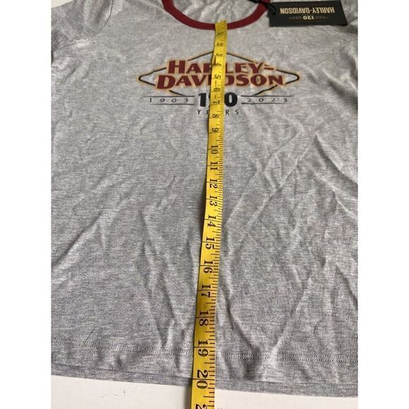 HARLEY DAVIDSON 120th Light Heather Grey Knit Tee Short Sleeve Women's Sz M NEW - Picture 6 of 8